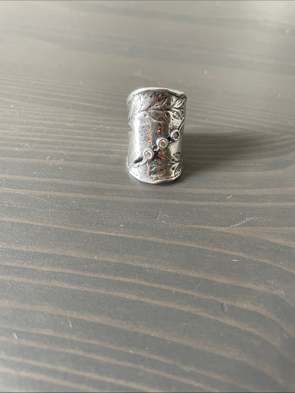 Silpada “Nature’s Majesty” Cubic Zirconia and Sterling Silver Wide Band Ring
